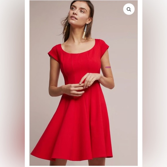 Anthropologie Bailey 44 Vibrant Red Mini romantic Dress - Picture 1 of 14